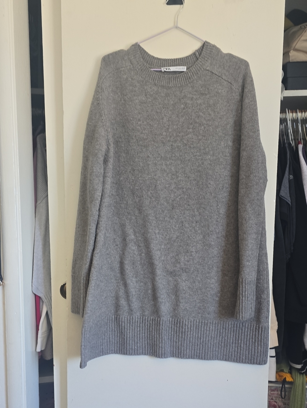 Zara Light Gray Crewneck Sweater